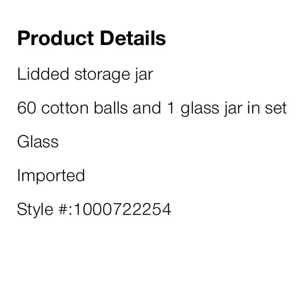 NIB RAE DUNN Large Glass Jar w 60 Cotton Balls Sweet Strawberries Lidded Storage